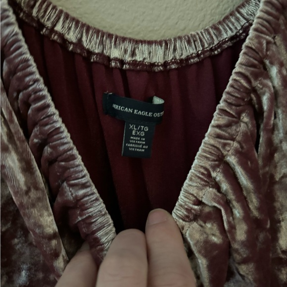 Women’s American Eagle, soft pink Valore off shoulder top. XL - Picture 2 of 6